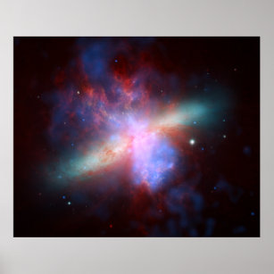 Galaxy M82 Hubble NASA Poster