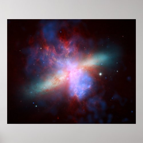 Galaxy M82 Hubble NASA Poster