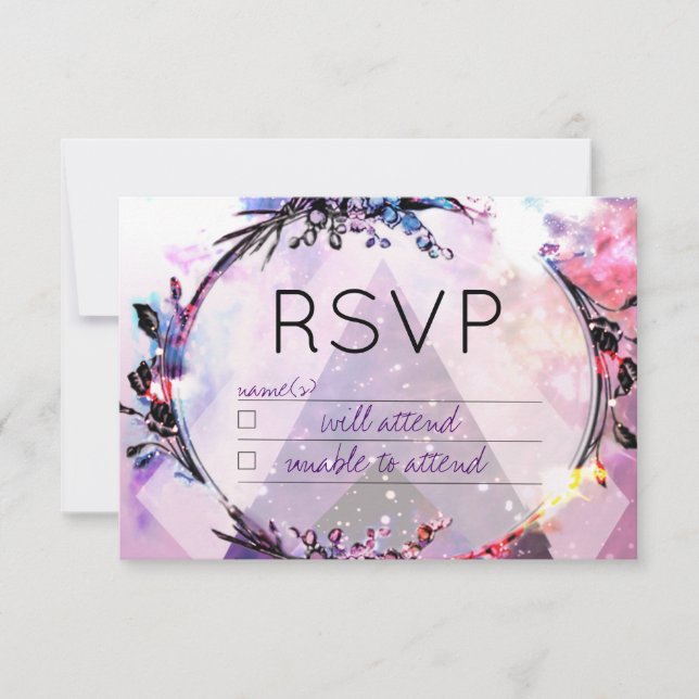 Galaxy Modern Space Hip RSVP Card (Front)