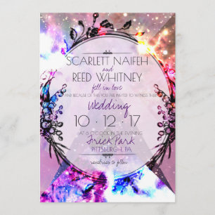 Galaxy Modern Space Hip Wedding Invitation