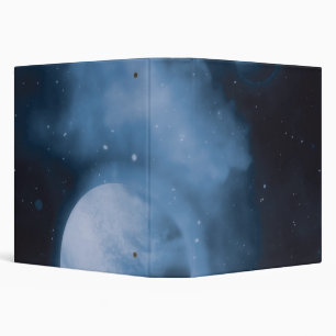 Galaxy Moon & Planets Outer Space Pattern 3 Ring Binder