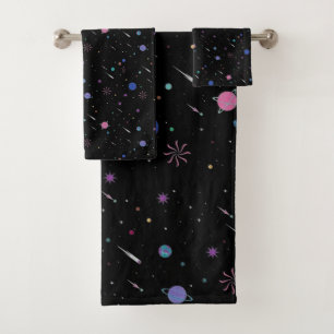 Galaxy Moon stars ,Night Sky, Astronomy Bath Towel Set
