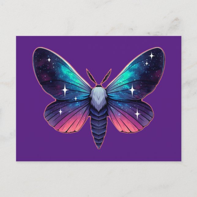 Galaxy Moth - Cosmic Space Themed Fantasy Postcard (Front)