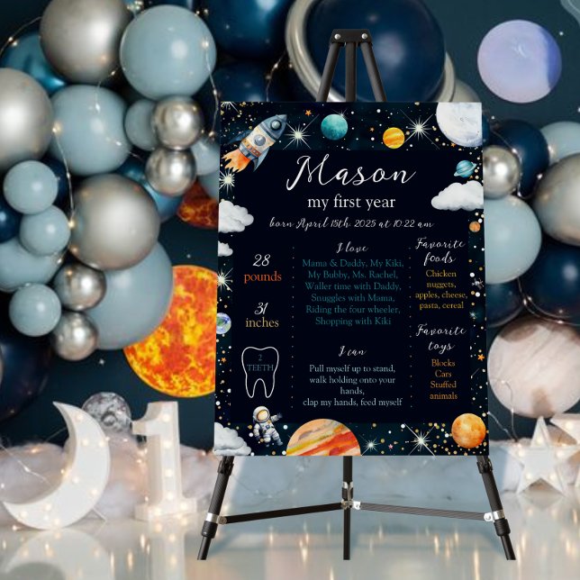 Galaxy My First Year Space Birthday Foam Board (Creator Uploaded)