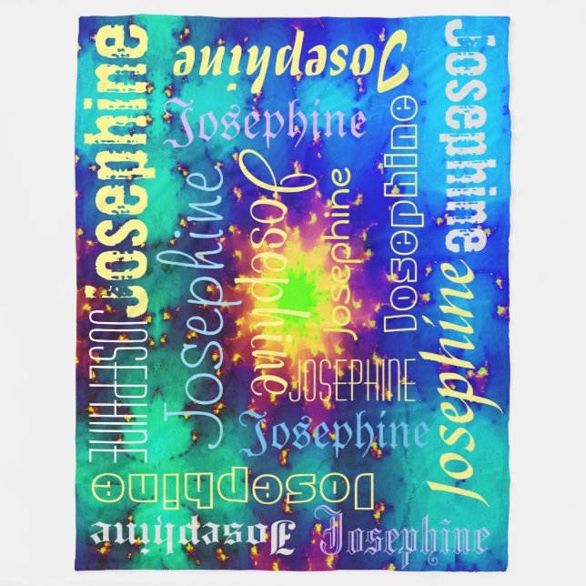 Galaxy Name Sunburst Supernova Tie-dye Fleece Blanket (Front)
