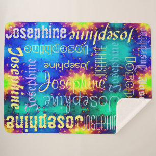 Galaxy Name Sunburst Supernova Tie-dye Sherpa Blanket