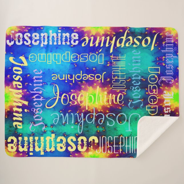 Galaxy Name Sunburst Supernova Tie-dye Sherpa Blanket (Front (Horizontal))
