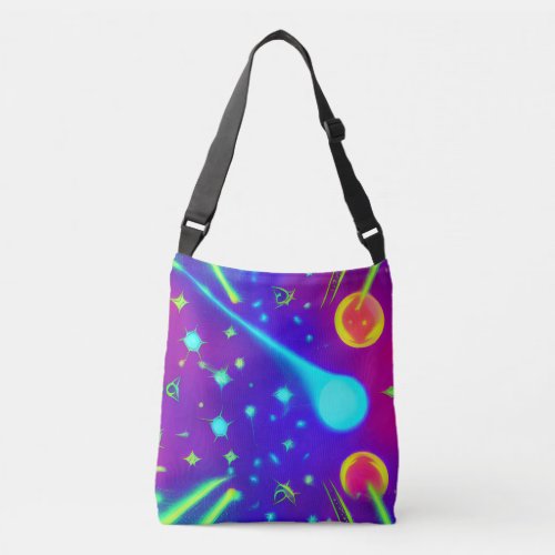 Galaxy nebula abstract art crossbody bag