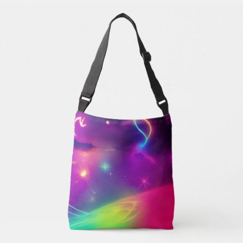 Galaxy nebula abstract art crossbody bag