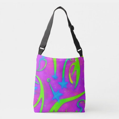 Galaxy nebula abstract art crossbody bag