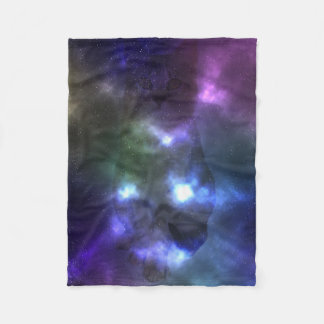 Galaxy Nebula Cat Fleece Blanket