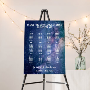 Galaxy Nebula Night Sky Navy Blue Wedding Foam Board