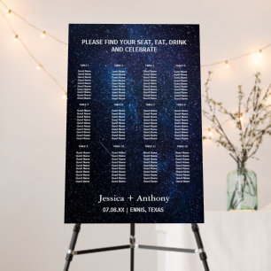 Galaxy Nebula Night Sky Navy Blue Wedding Foam Board