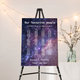 Galaxy Nebula Night Sky Navy Blue Wedding Foam Board