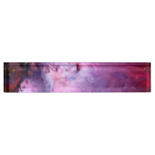 Galaxy Nebula Pink Stars Night Sky Print Astronomy Desk Name Plate