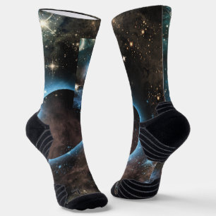 Galaxy Nebula Planet Hubble Telescope Photography Socks