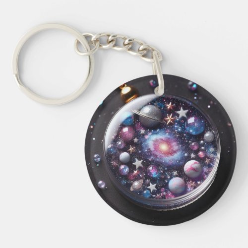 Galaxy Nebula Shaker Charm Keychain