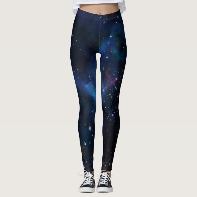 Galaxy Nebula Space Art Design Leggings (Front)
