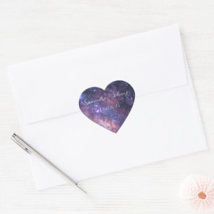 Galaxy Nebula Space Constellation Wedding Heart Sticker