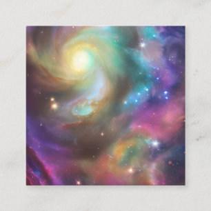 Galaxy Nebula Square Business Card