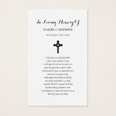 Galaxy Nebula Sympathy Funeral Prayer Card (Back)