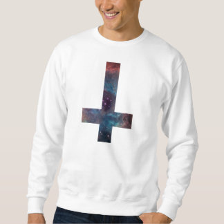 Galaxy Nebula Upside down cross Sweatshirt
