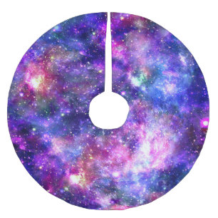 Galaxy Night Print Cosmic Design Brushed Polyester Tree Skirt