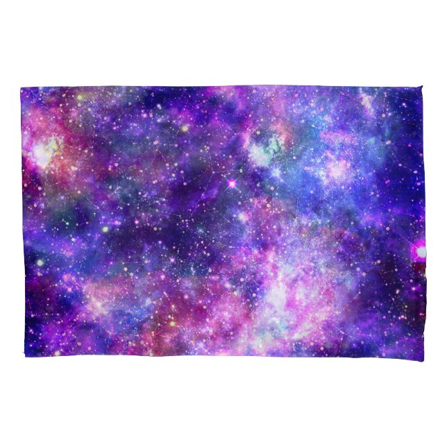 Galaxy Night Print Cosmic Design Pillow Case (Front)