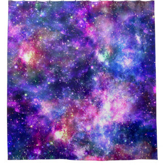 Galaxy Night Print Cosmic Design Shower Curtain