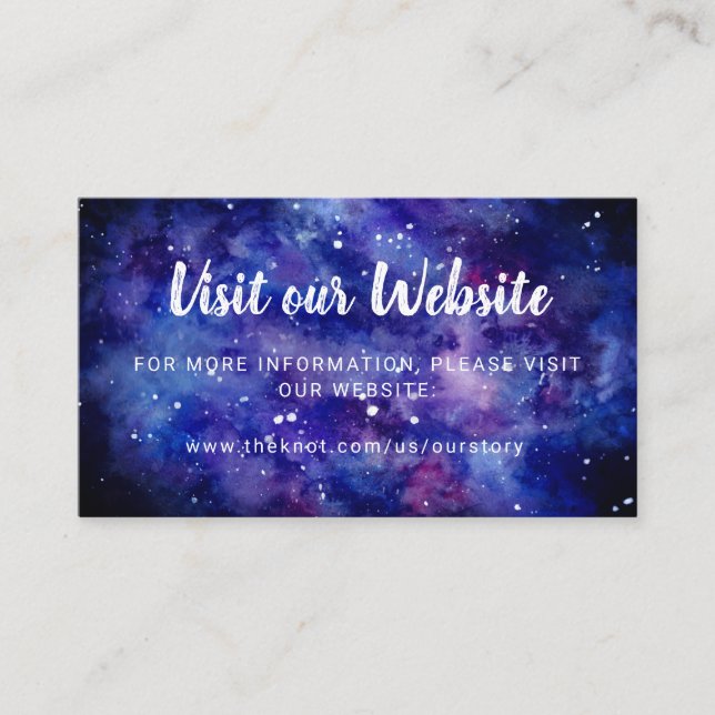 Galaxy Night Sky Under the Stars Romance Website Enclosure Card (Front)