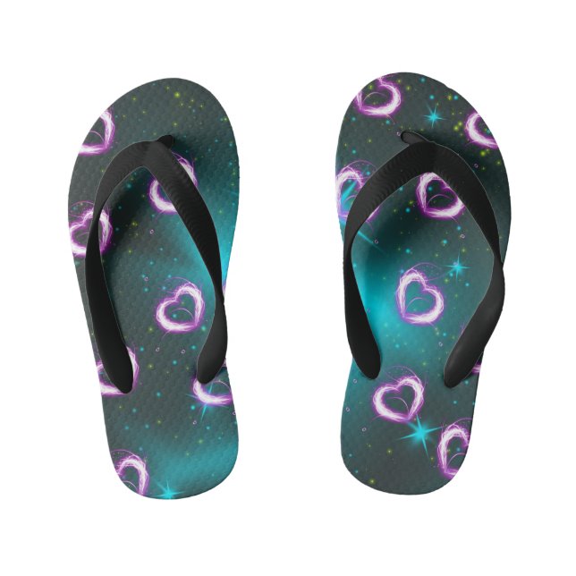 Galaxy of heart kid's flip flops (Footbed)