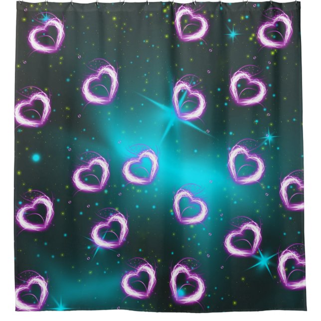 Galaxy of heart shower curtain (Front)