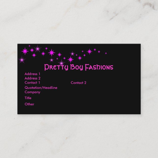 Galaxy of stars business card (Front)