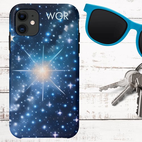 Galaxy of Stars in Space Monogram  iPhone 11 Case