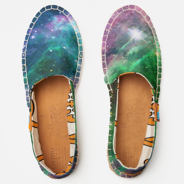 Galaxy of Stars Tarantula Nebula Blue Green, ZGOS Espadrilles (Front)
