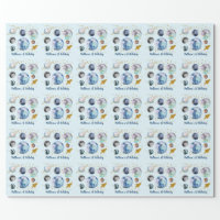 Gender Neutral 1st Trip Around The Sun Birthday Wrapping Paper Sheets