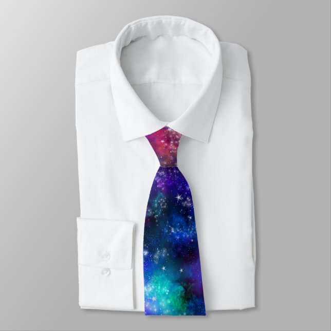 Galaxy Outer Space Nebula Neck Tie (Tied)