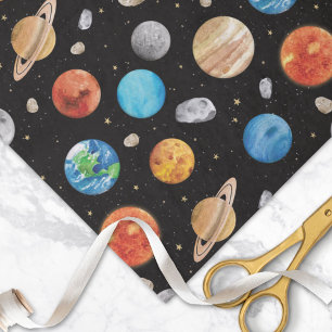Galaxy Outer Space Planet Watercolor Illustration Tissue Paper