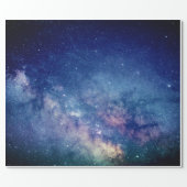 Galaxy Outer space Sky Stars Celestial Blue  Wrapp Wrapping Paper (Flat)