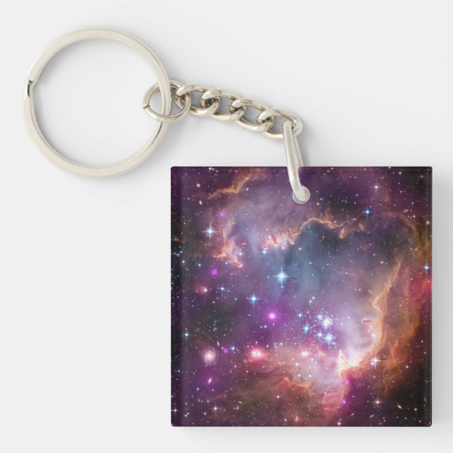 Galaxy Outer Space Stars Interstellar Nebula Keychain (Front)