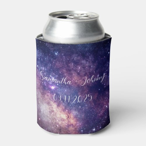 Galaxy Outer Space Stars Starry Night Wedding Can Cooler