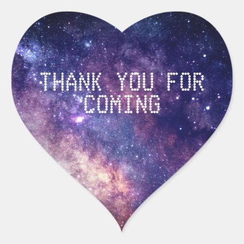 Galaxy Outer Space Stars Starry Thank you Heart Sticker
