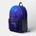 Galaxy Outer Space Universe w/ Name Kids Printed Backpack | Zazzle