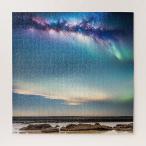 Galaxy over water jigsaw puzzle