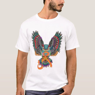 Galaxy Owl Holding Orange Awareness Ribbon T-Shirt
