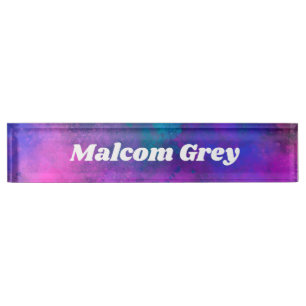 Galaxy Paint Splatter effect  Desk Name Plate