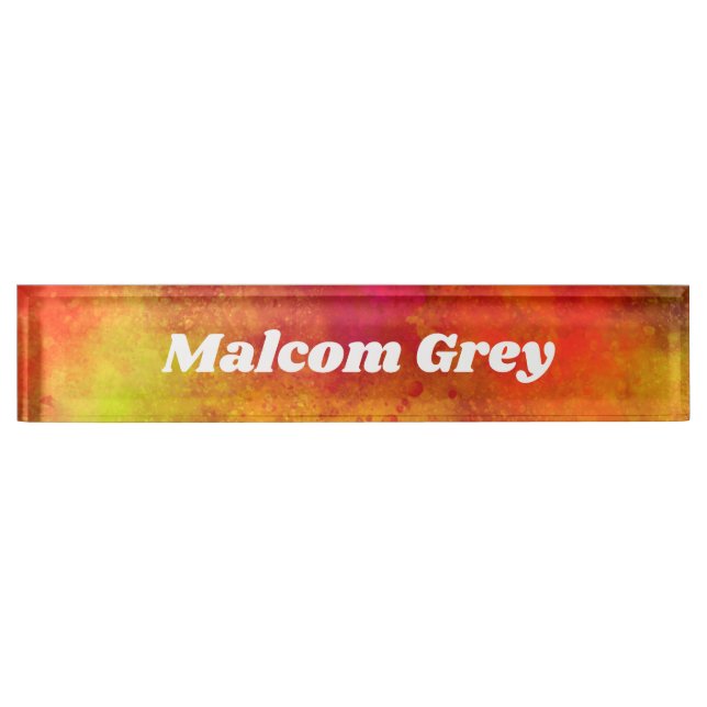 Galaxy Paint Splatter effect  Desk Name Plate (Front)