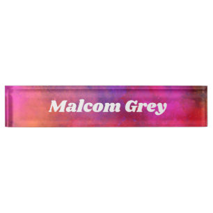 Galaxy Paint Splatter effect  Desk Name Plate