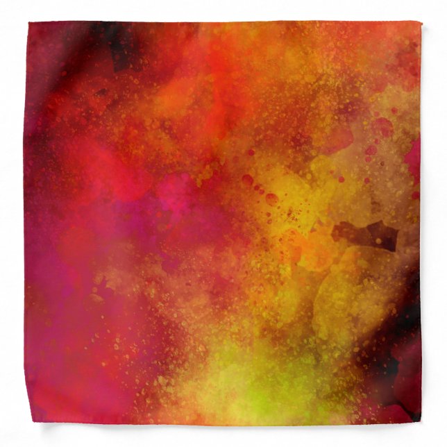 Galaxy Paint Splatter effect Orange Bandana (Front)