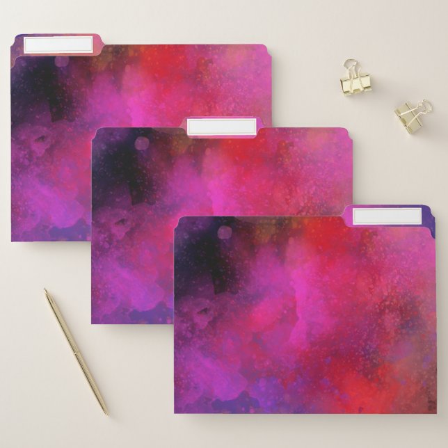 Galaxy Paint Splatter effect Pink File Folder (Set)